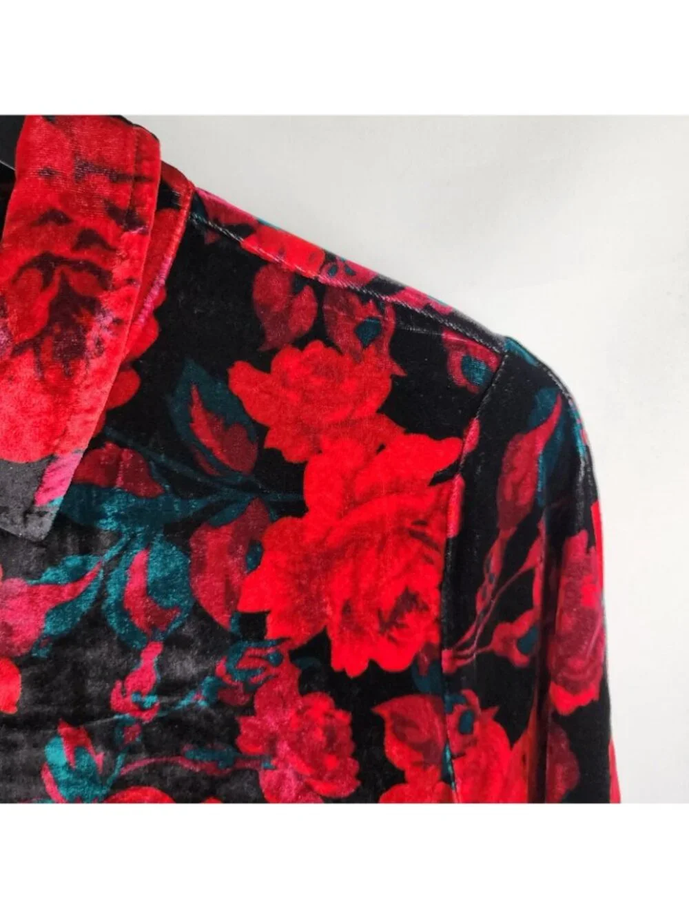 Soft Surroundings Shirt Womens PXL Icon Silk Velvet Poets Art Floral NWT 3EM11 - Picture 6 of 9